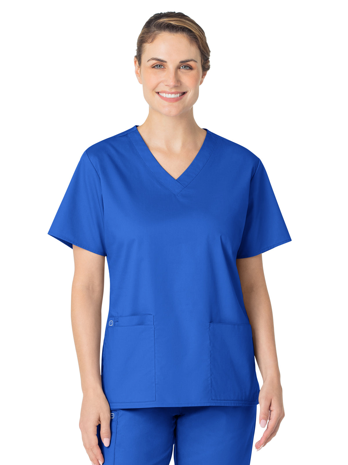 Women's Four-Pocket V-Neck Top - 101 - Royal