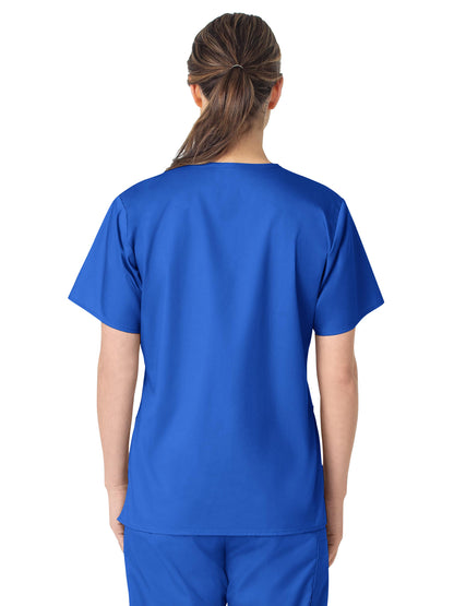 Women's Four-Pocket V-Neck Top - 101 - Royal