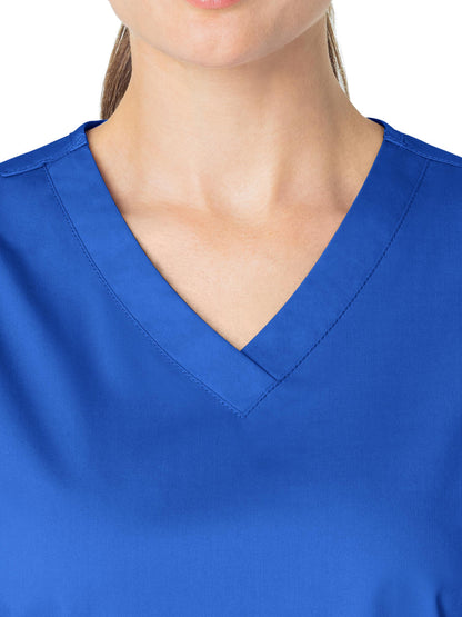 Women's Four-Pocket V-Neck Top - 101 - Royal