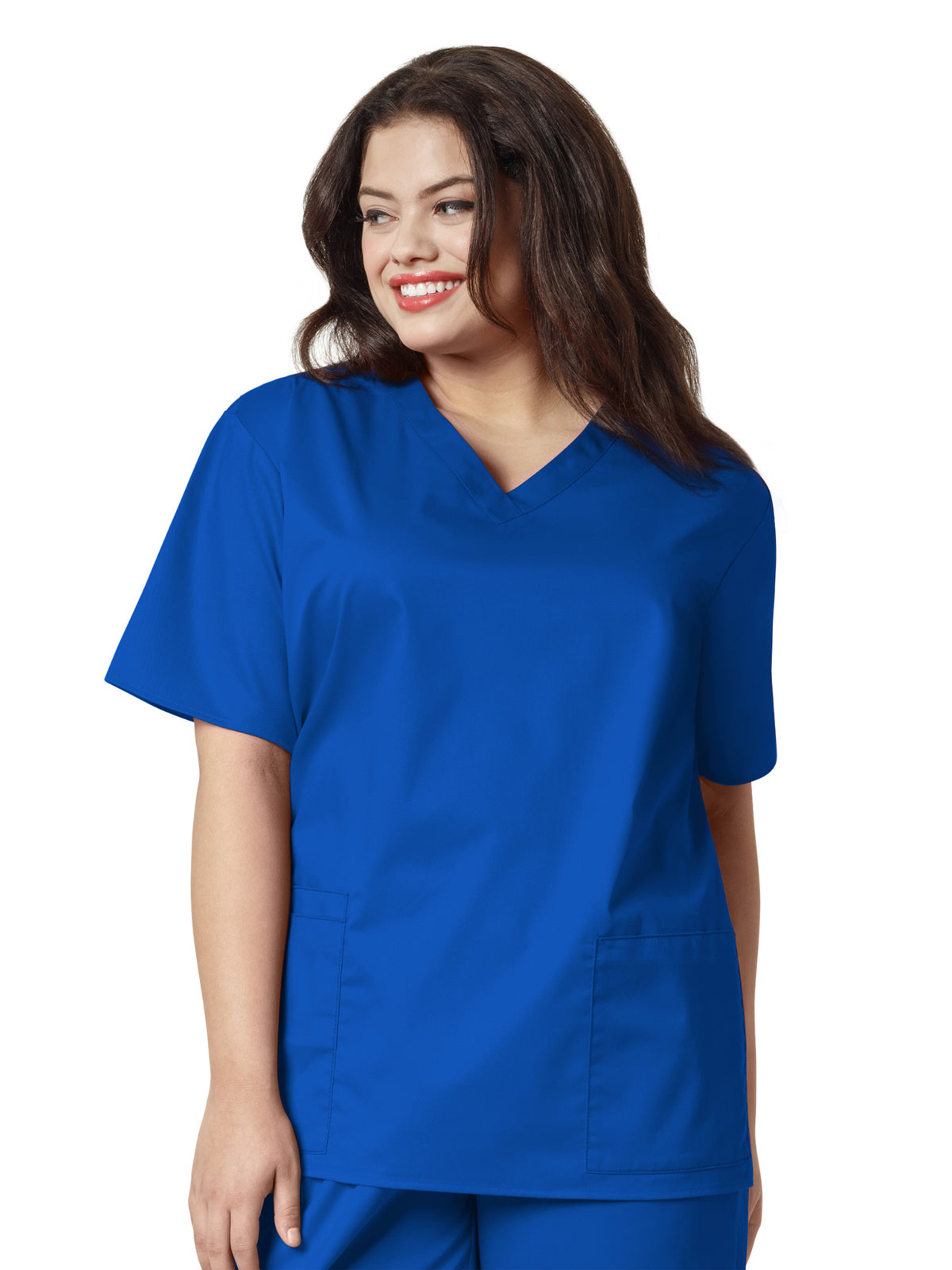 Women's Four-Pocket V-Neck Top - 101 - Royal