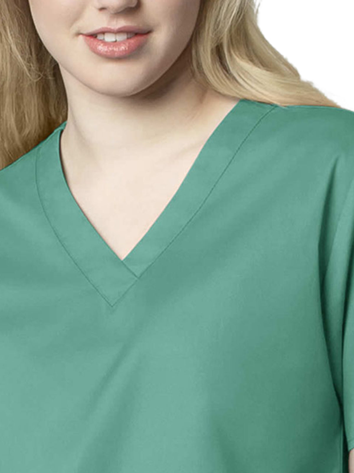 Women's Four-Pocket V-Neck Top - 101 - Surgical Green