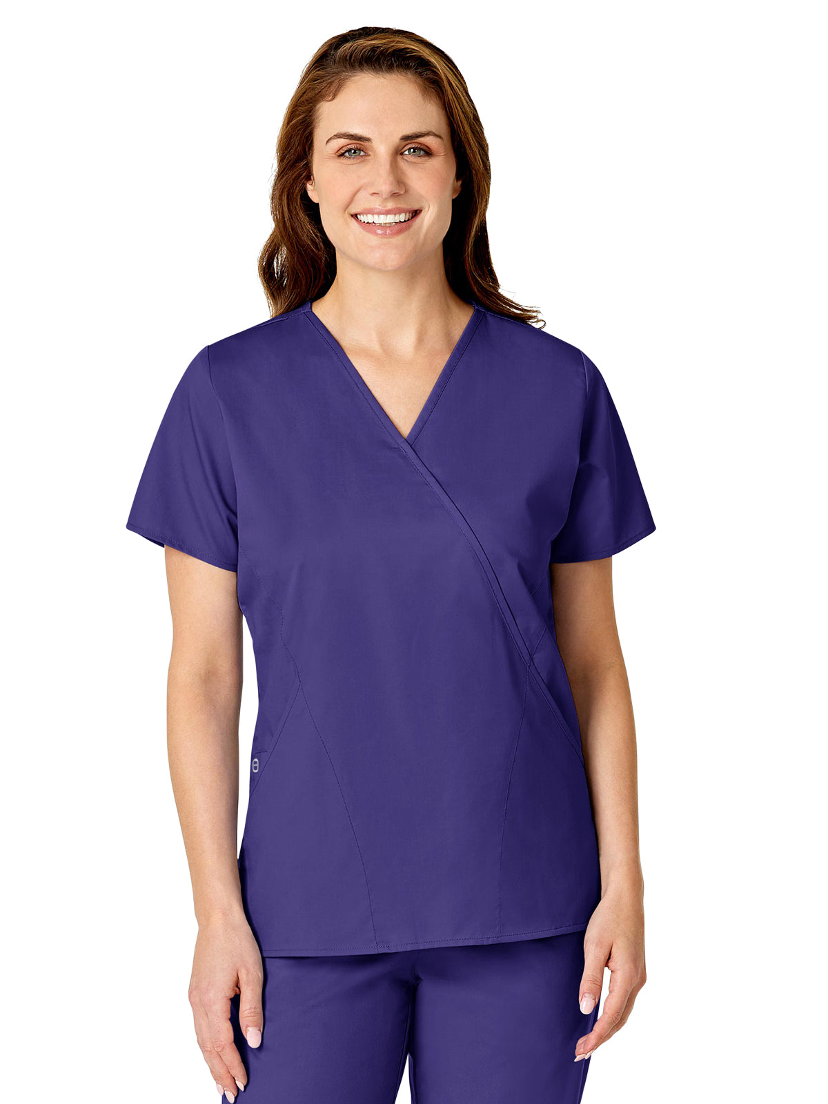 Women's Three-Pocket Mock Wrap Top - 102 - Grape