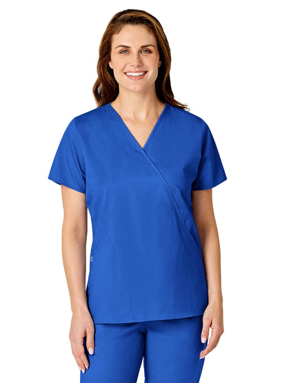 Women's Three-Pocket Mock Wrap Top - 102 - Royal