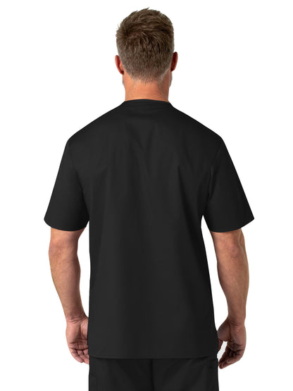 Men's Four-Pocket Modified V-Neck Top - 103 - Black