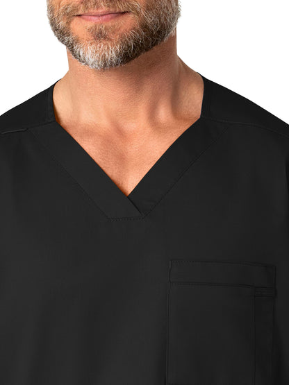 Men's Four-Pocket Modified V-Neck Top - 103 - Black