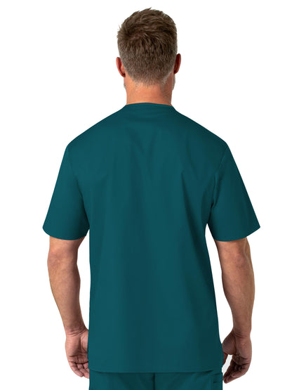 Men's Four-Pocket Modified V-Neck Top - 103 - Caribbean