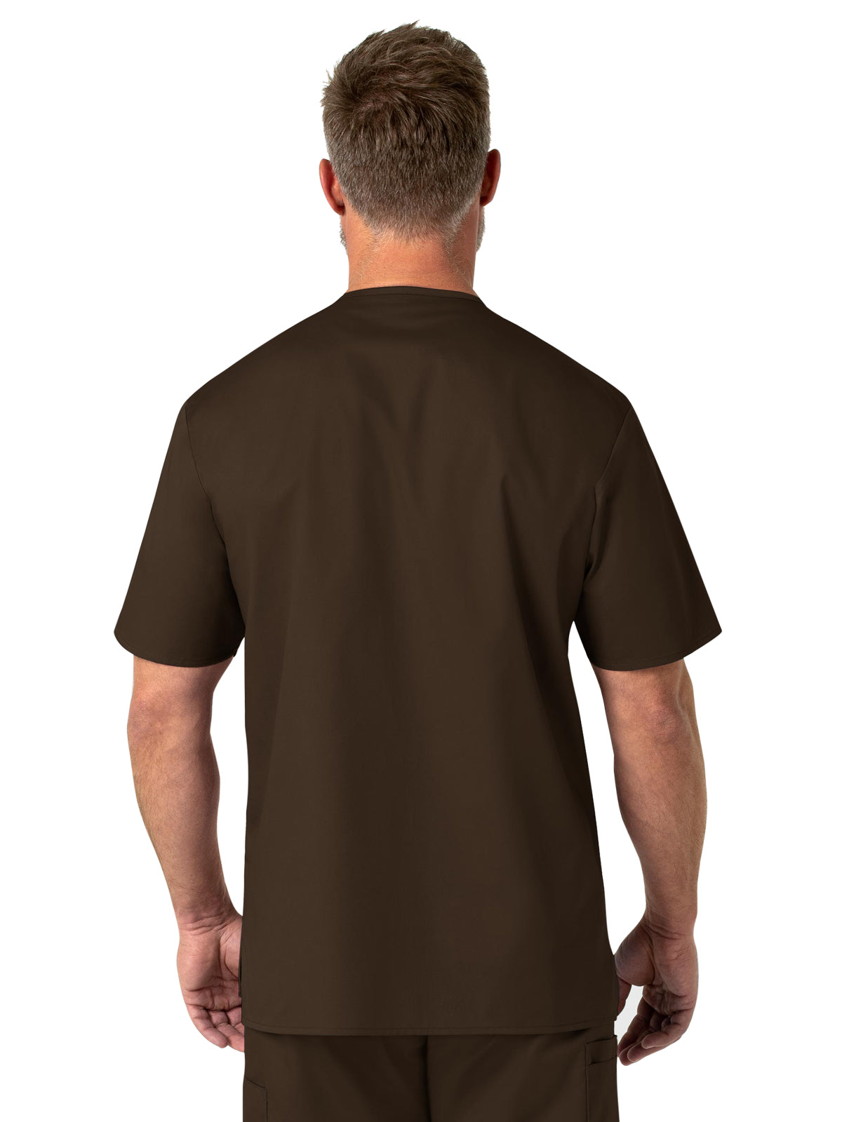 Men's Four-Pocket Modified V-Neck Top - 103 - Chocolate