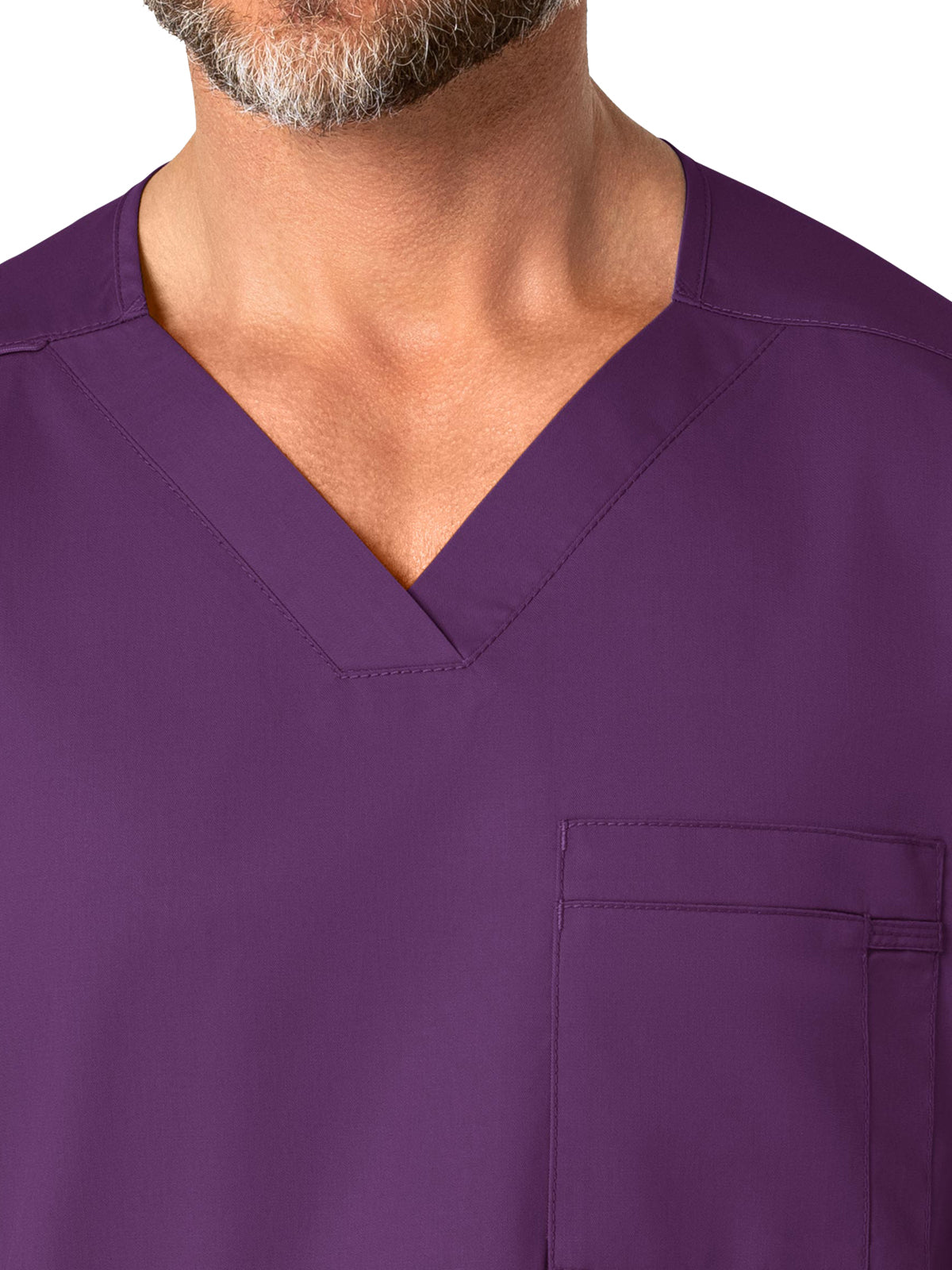 Men's Four-Pocket Modified V-Neck Top - 103 - Eggplant