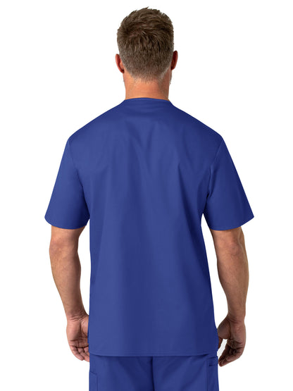 Men's Four-Pocket Modified V-Neck Top - 103 - Galaxy Blue