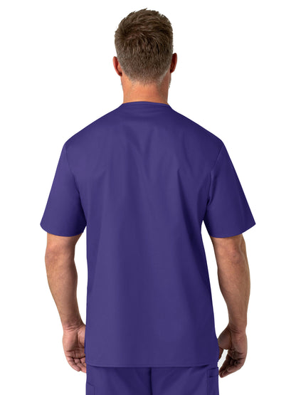 Men's Four-Pocket Modified V-Neck Top - 103 - Grape