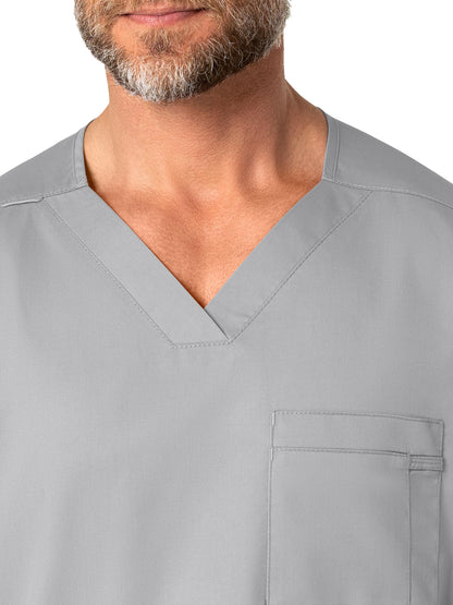 Men's Four-Pocket Modified V-Neck Top - 103 - Grey