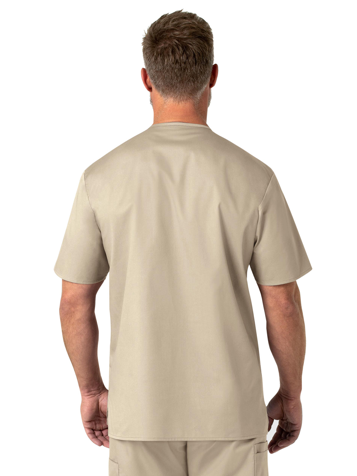 Men's Four-Pocket Modified V-Neck Top - 103 - Khaki