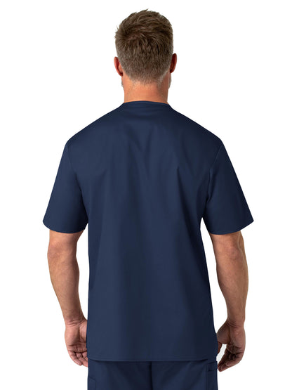 Men's Four-Pocket Modified V-Neck Top - 103 - Navy