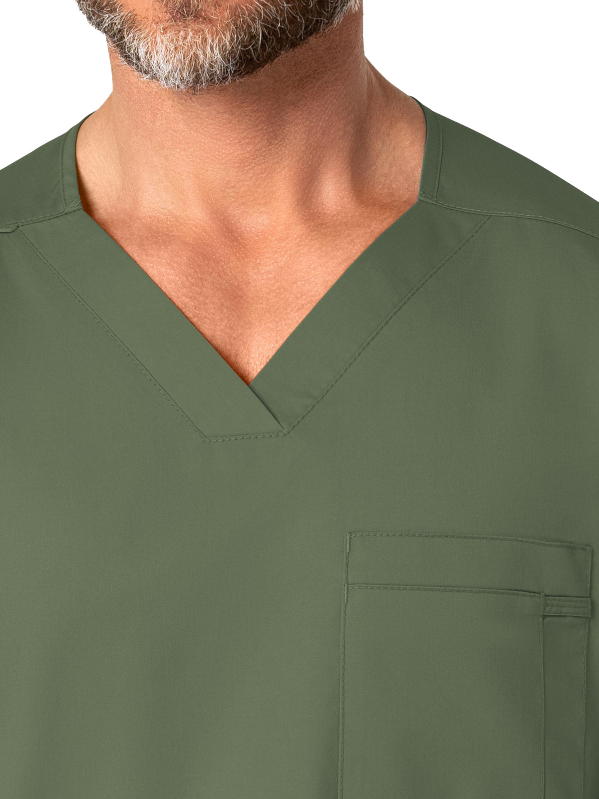 Men's Four-Pocket Modified V-Neck Top - 103 - Olive