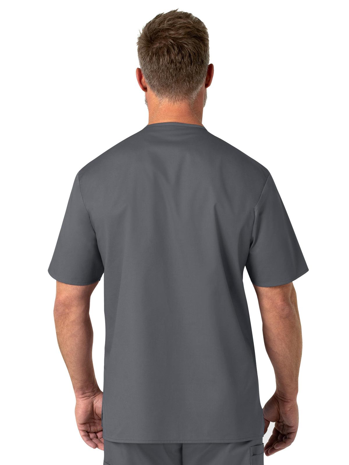 Men's Four-Pocket Modified V-Neck Top - 103 - Pewter