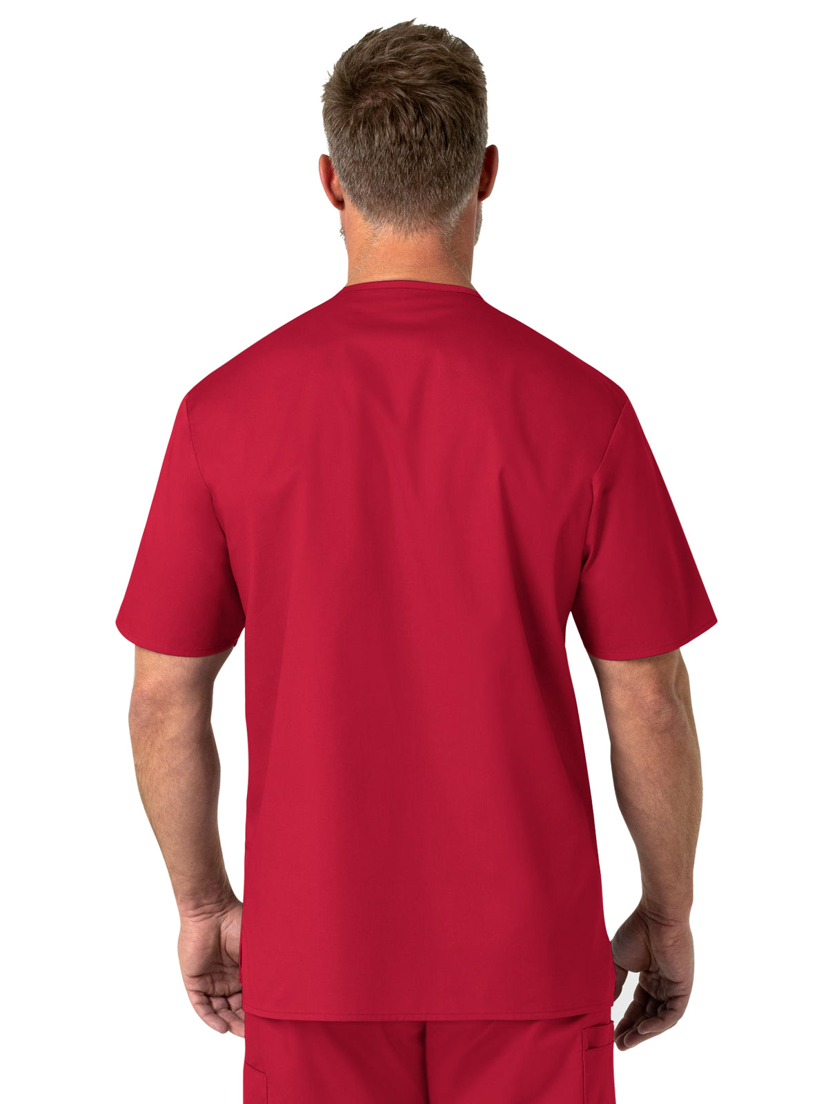 Men's Four-Pocket Modified V-Neck Top - 103 - Red