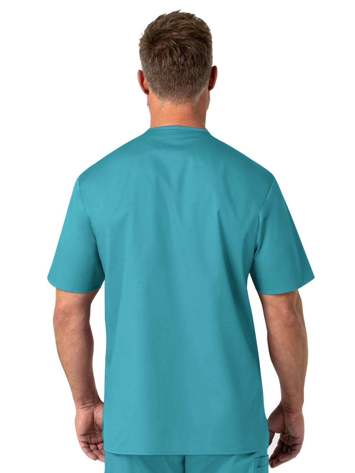 Men's Four-Pocket Modified V-Neck Top - 103 - Teal