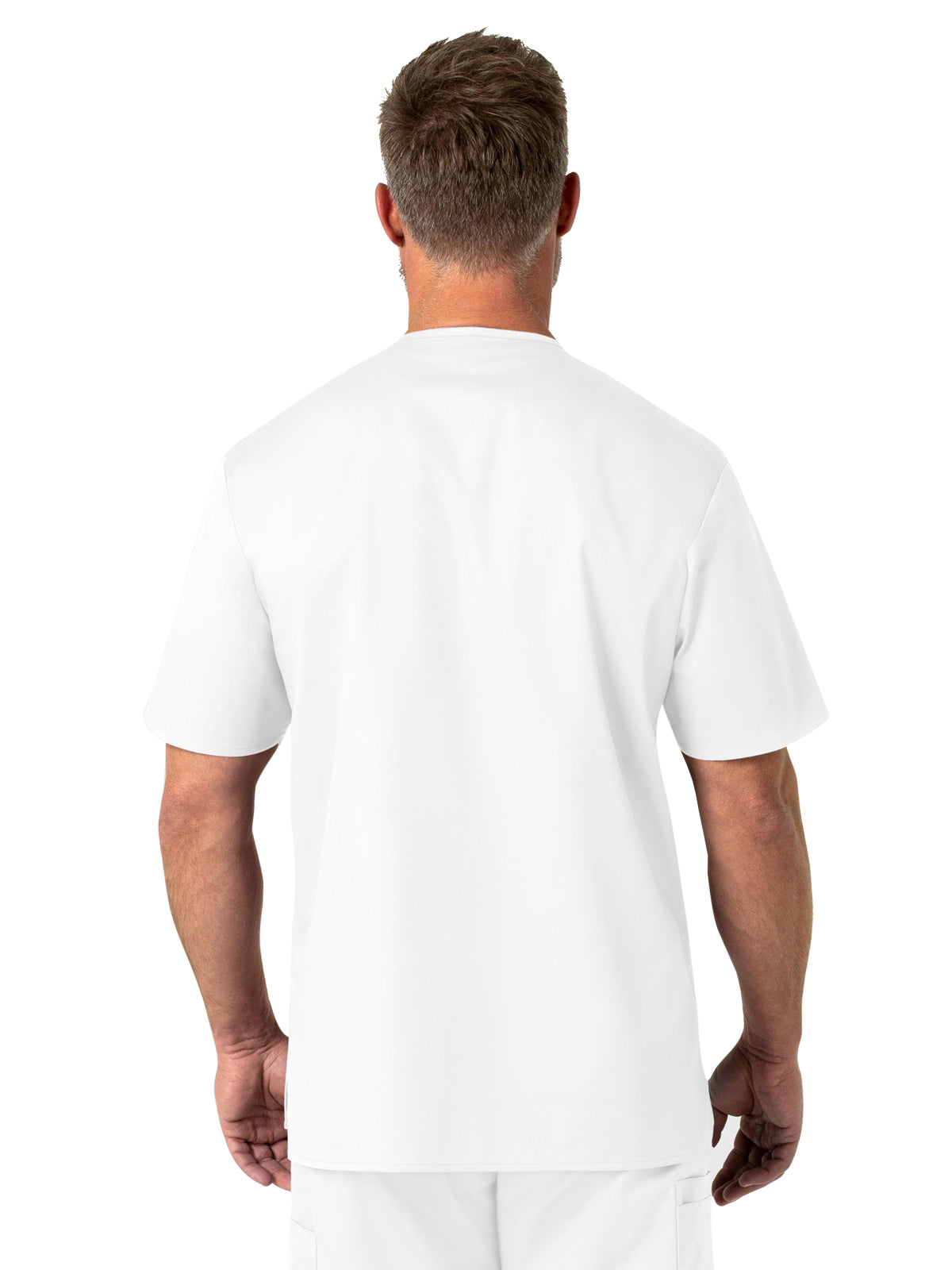 Men's Four-Pocket Modified V-Neck Top - 103 - White