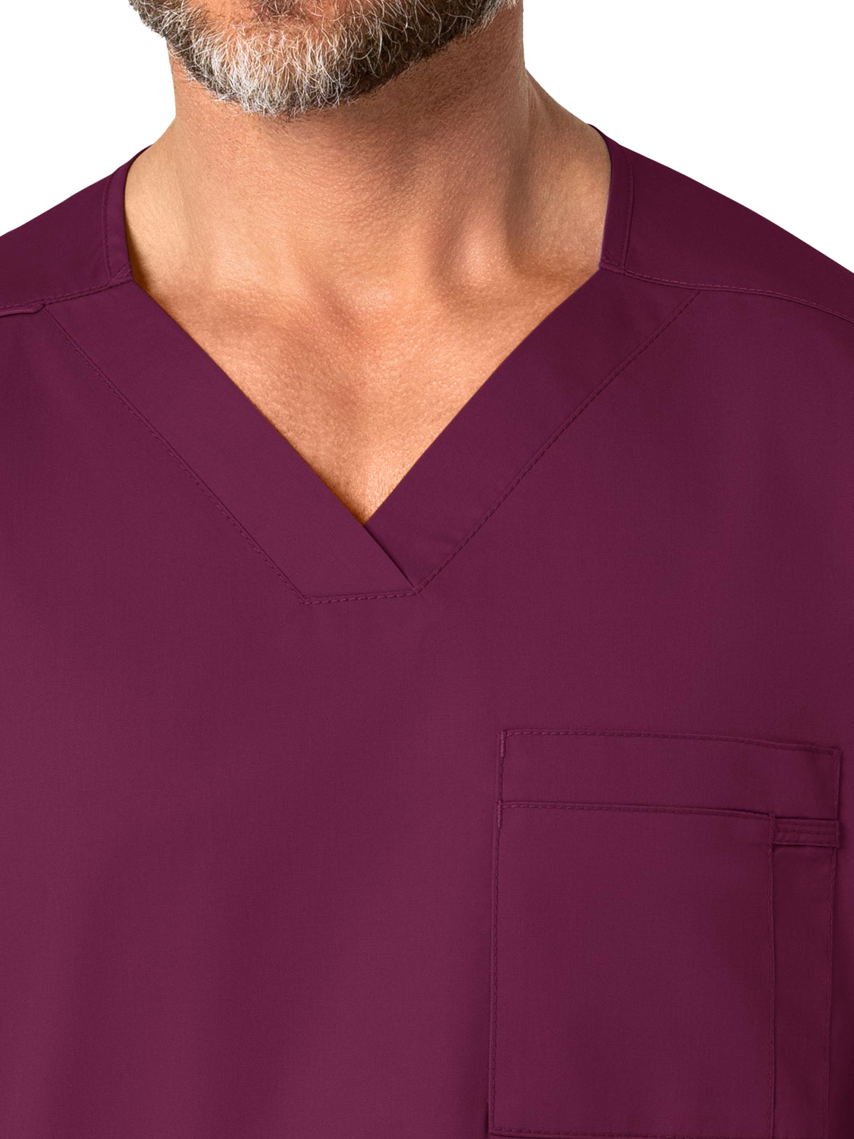 Men's Four-Pocket Modified V-Neck Top - 103 - Wine