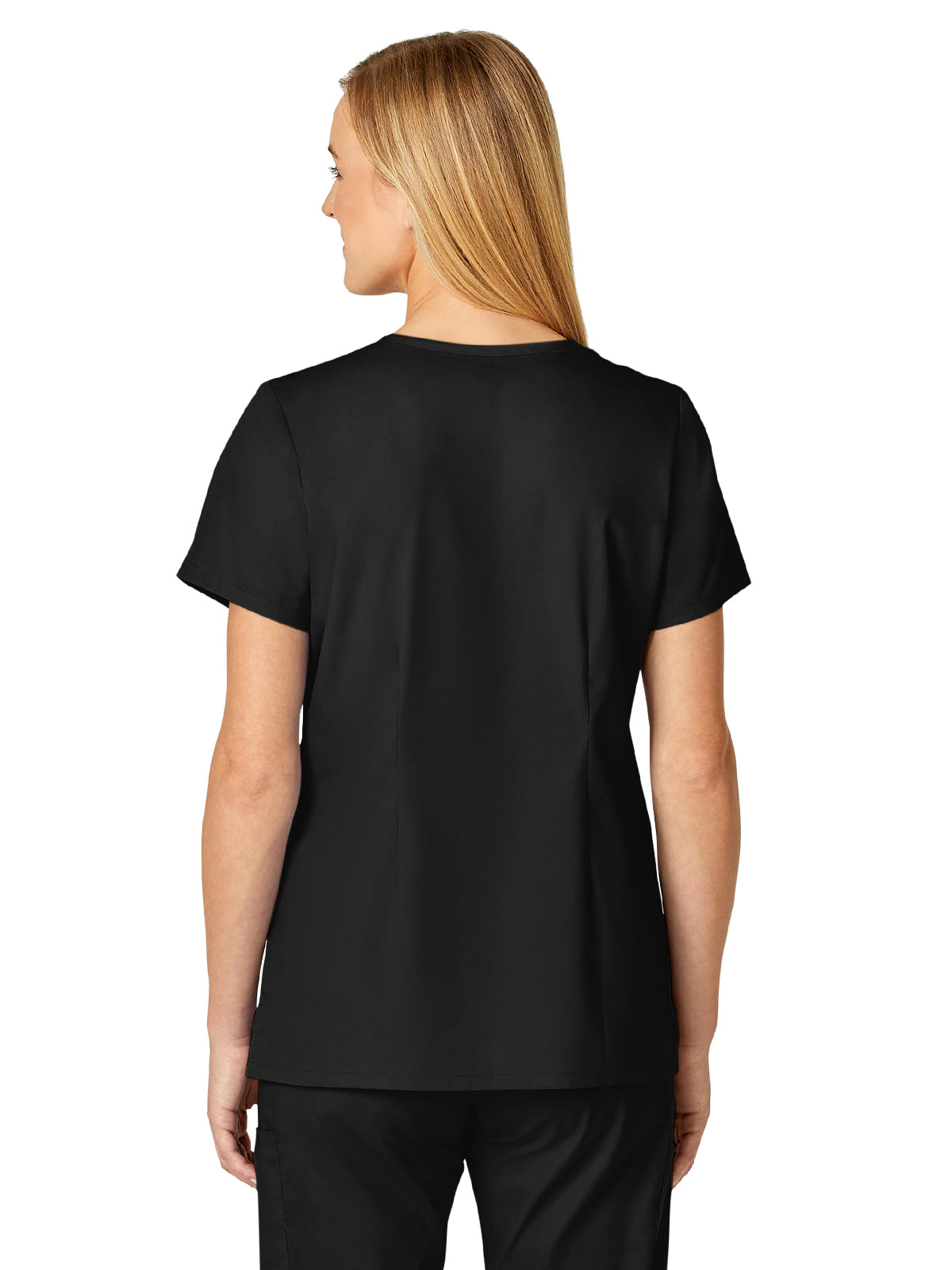 Women's Four-Pocket V-Neck Top - 105 - Black