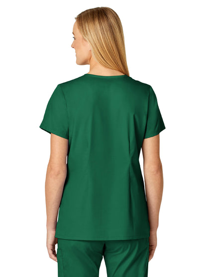 Women's Four-Pocket V-Neck Top - 105 - Hunter