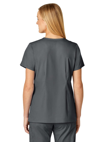 Women's Four-Pocket V-Neck Top - 105 - Pewter