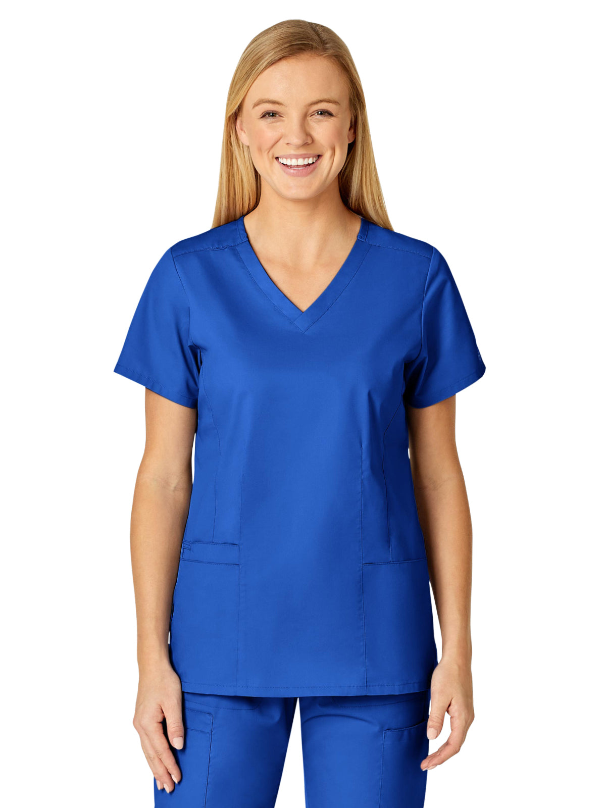 Women's Four-Pocket V-Neck Top - 105 - Royal