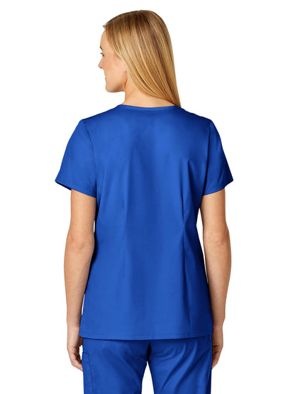 Women's Four-Pocket V-Neck Top - 105 - Royal