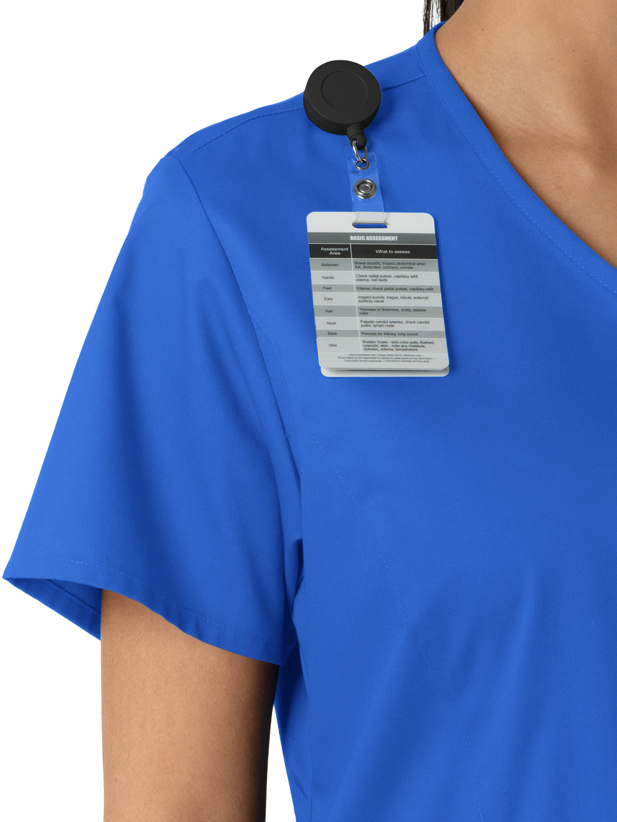 Women's Three-Pocket Curved V-Neck Scrub Top - 106 - Royal