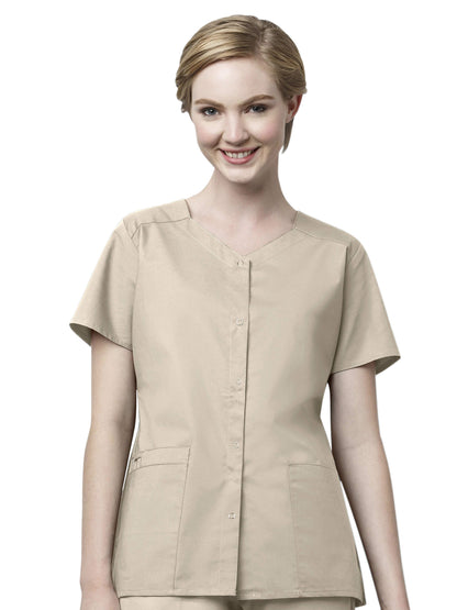 Women's Four-Pocket Snap Front Top - 200 - Khaki