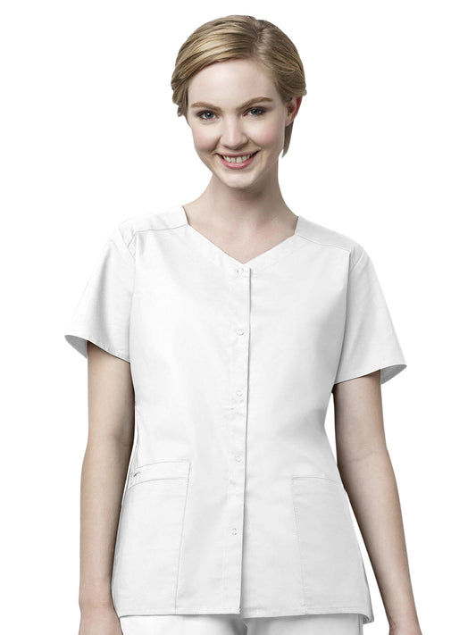 Women's Four-Pocket Snap Front Top - 200 - White