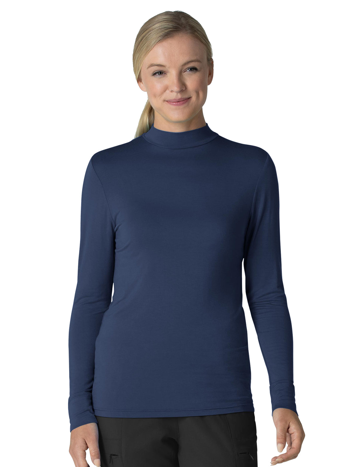 Women's Mock Neck Tunic - 2129 - Navy