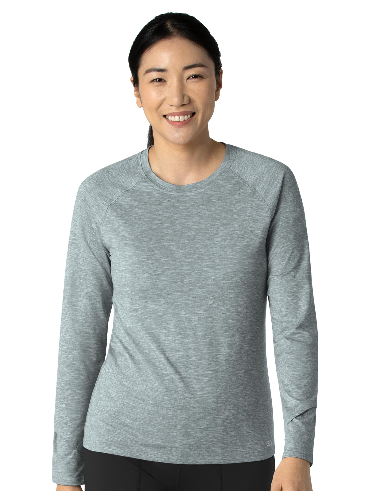 Women's Watch Window Long Sleeve Underscrub Tee - 2139 - Grey Heather