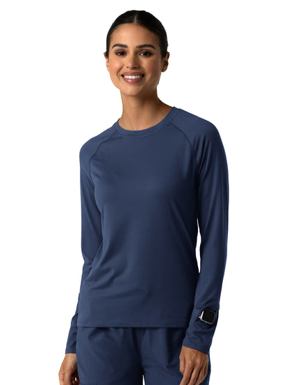 Women's Watch Window Long Sleeve Underscrub Tee - 2139 - Navy