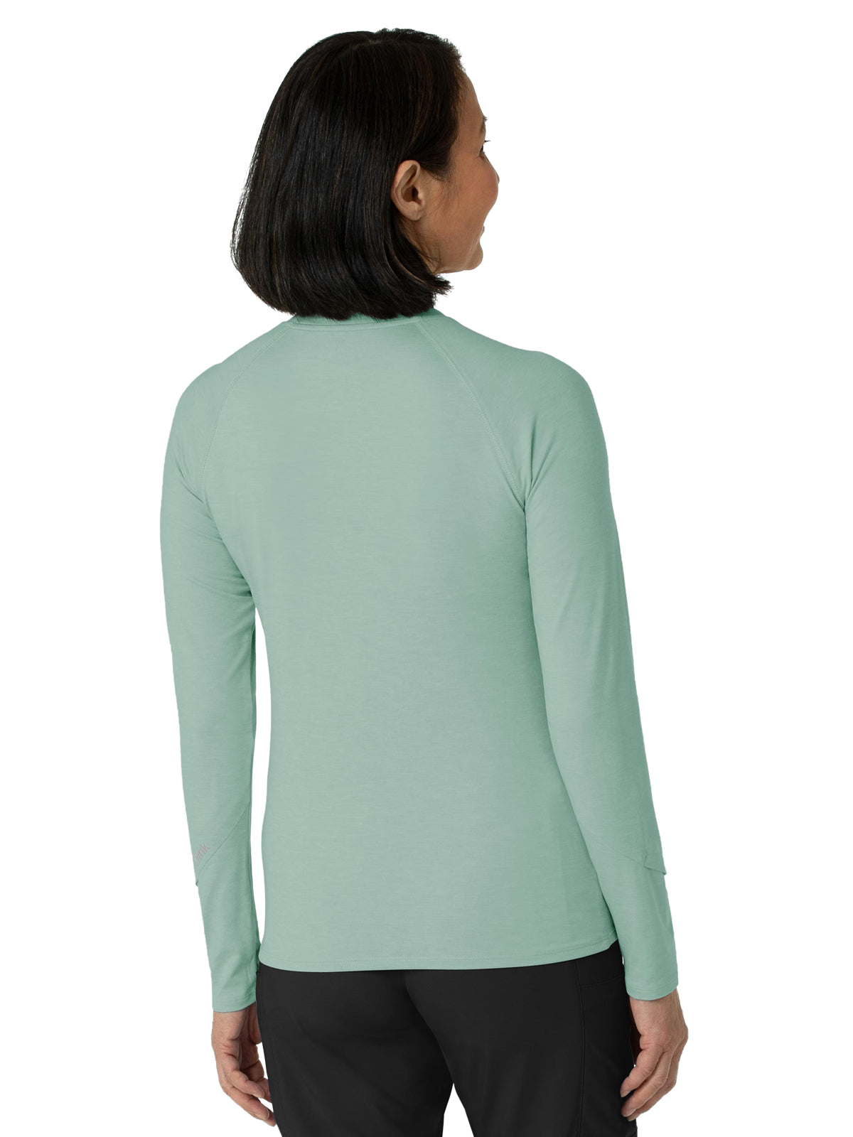 Women's Watch Window Long Sleeve Underscrub Tee - 2139 - Sky Blue Heather