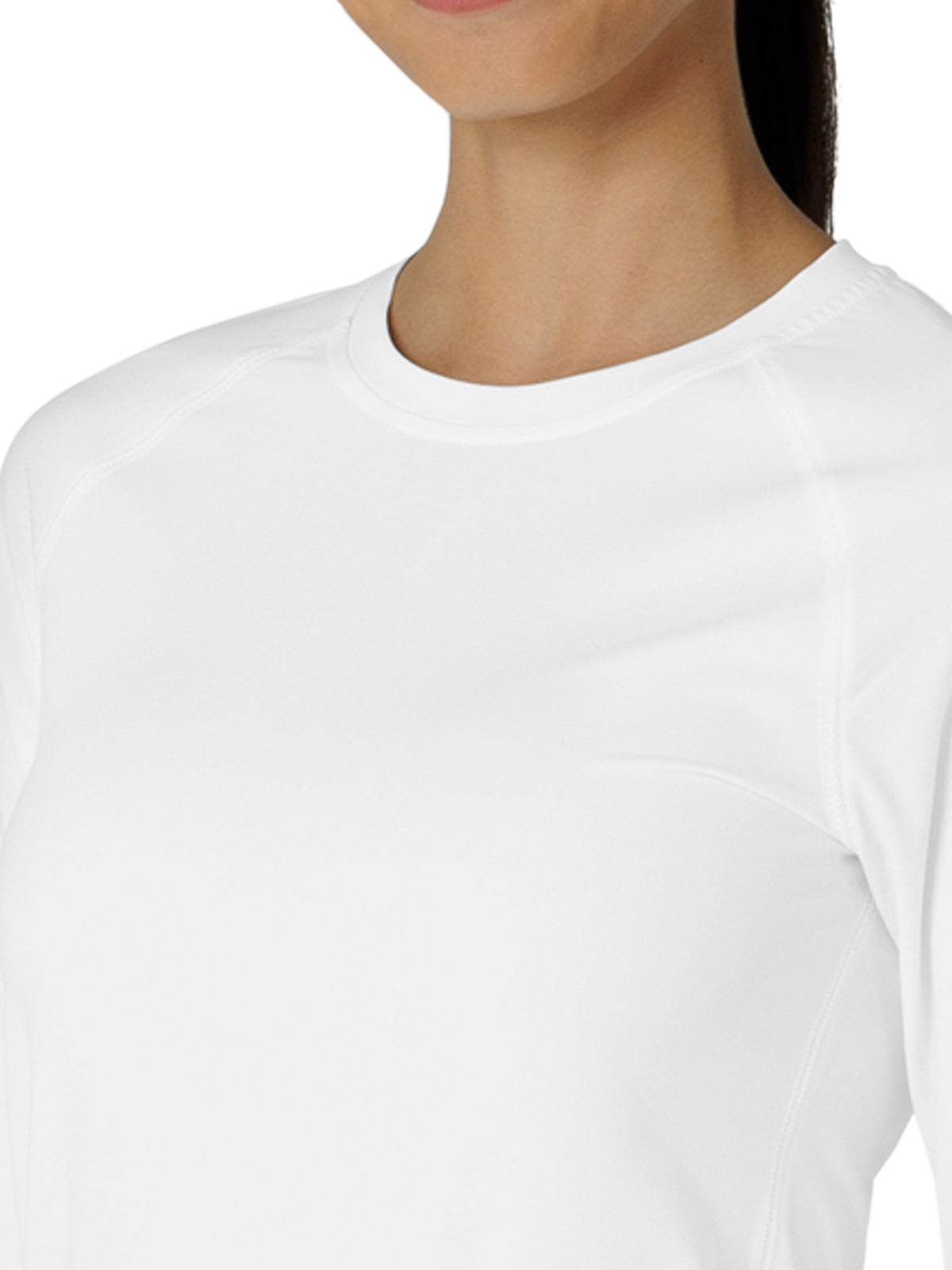 Women's Watch Window Long Sleeve Underscrub Tee - 2139 - White