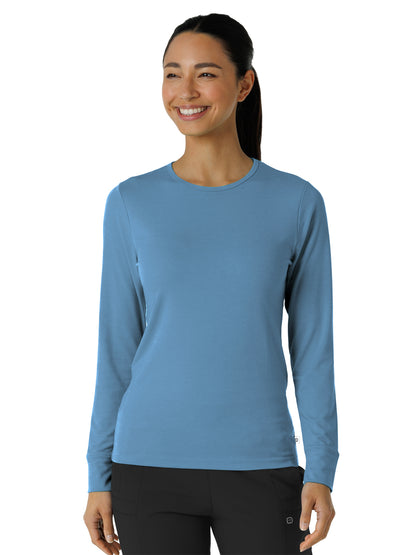 Women's Essential Layer Long Sleeve Underscrub Tee - 2189 - Pacific Blue