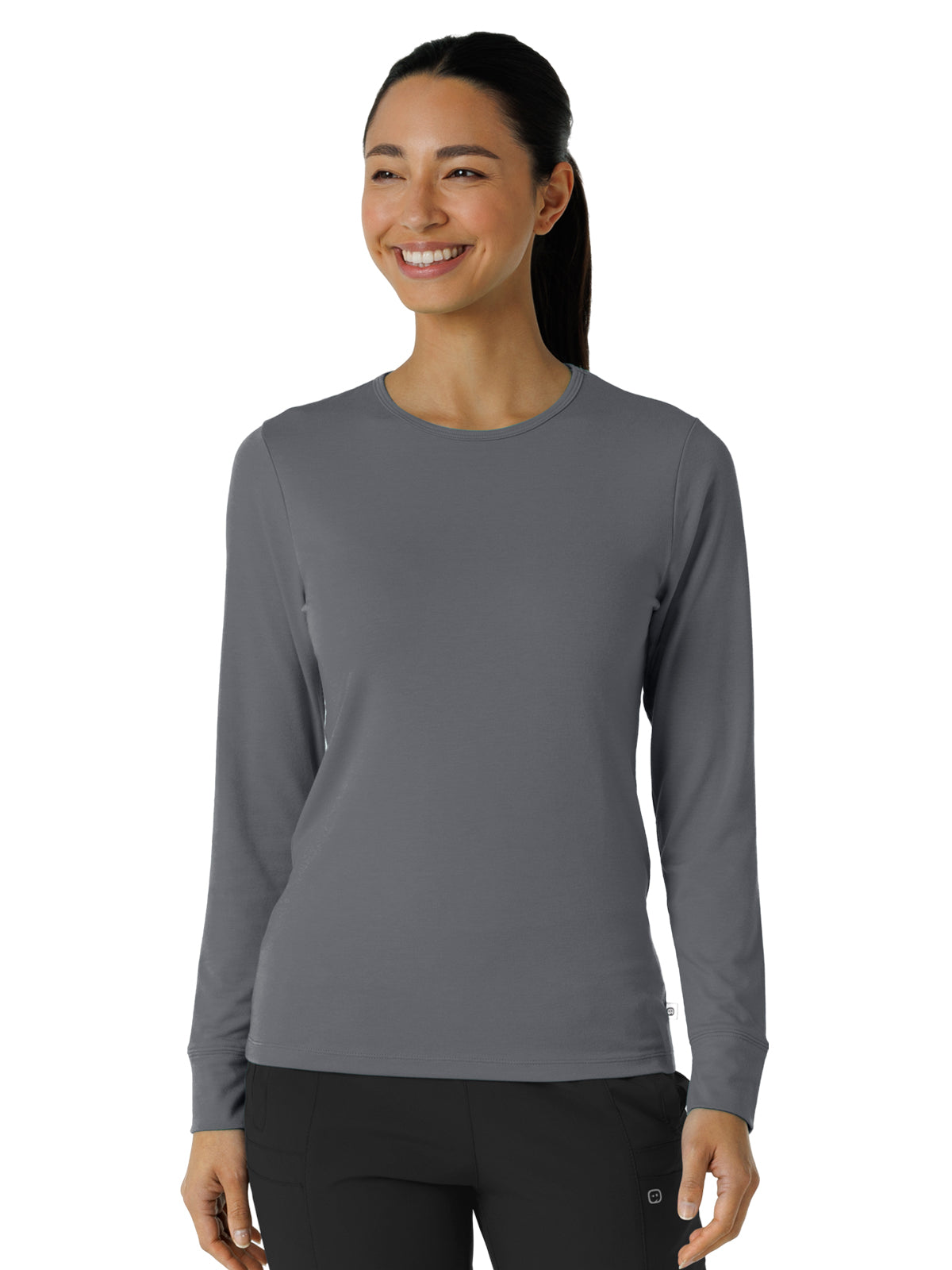 Women's Essential Layer Long Sleeve Underscrub Tee - 2189 - Pewter