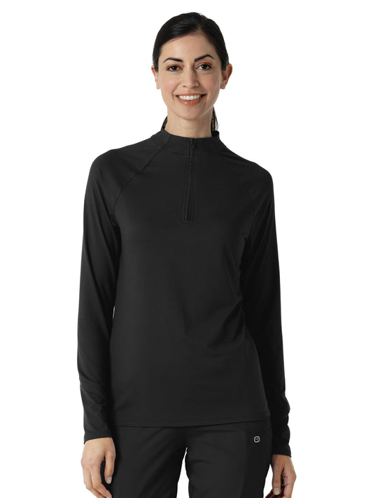 Women's Watch Window Quarter Zip Top - 2239 - Black