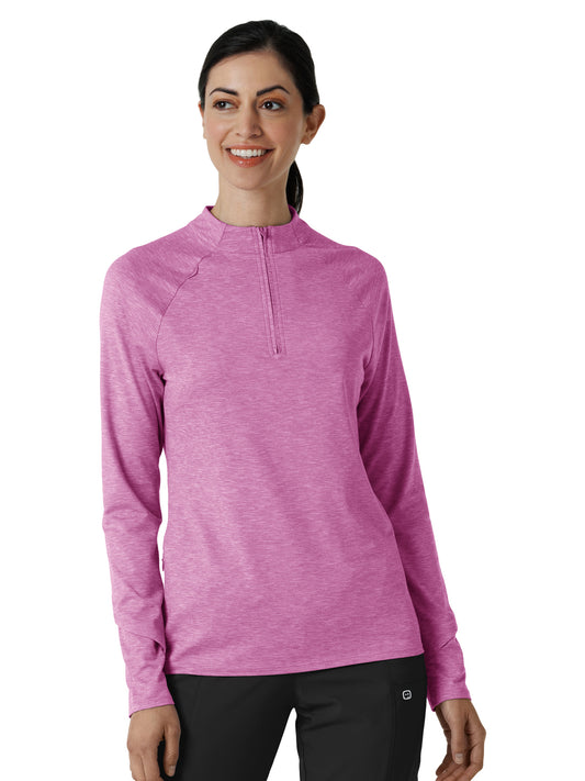 Women's Watch Window Quarter Zip Top - 2239 - Raspberry Heather