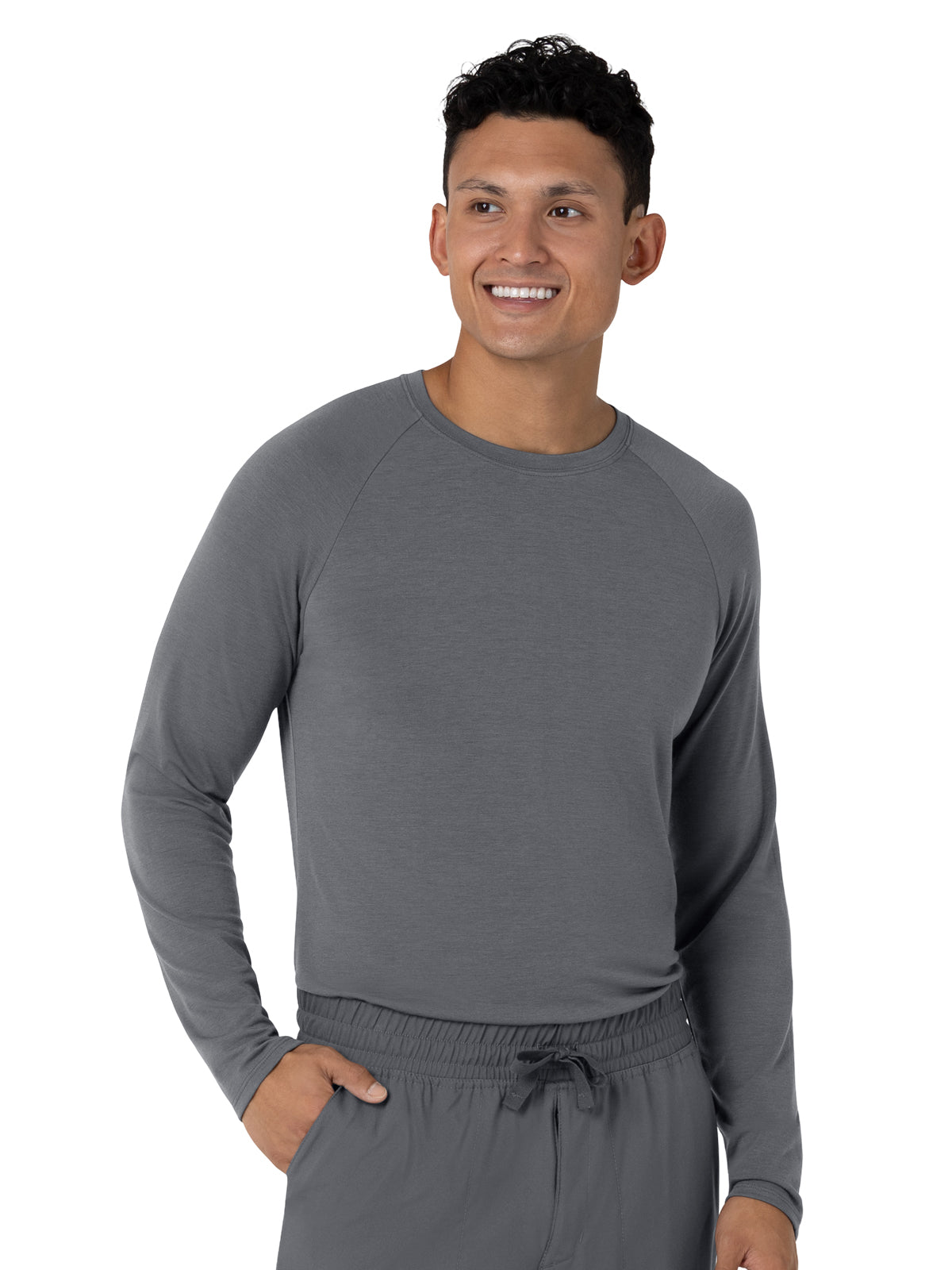 Men's Essential Layer Long Sleeve Scrub Top - 2390 - Pewter