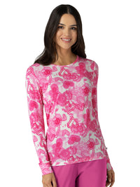 Women's Silky Underscrub Tee - 2409 - Heart Ties Pink