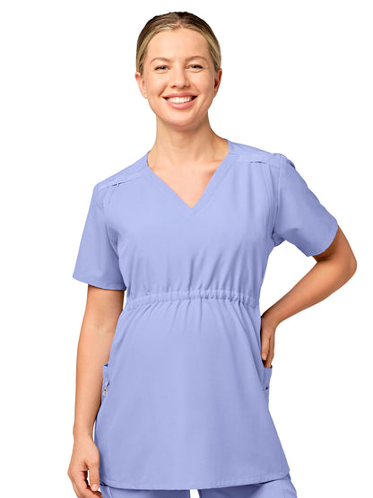 Women's Five-Pocket Maternity Top - 4555 - Ceil Blue