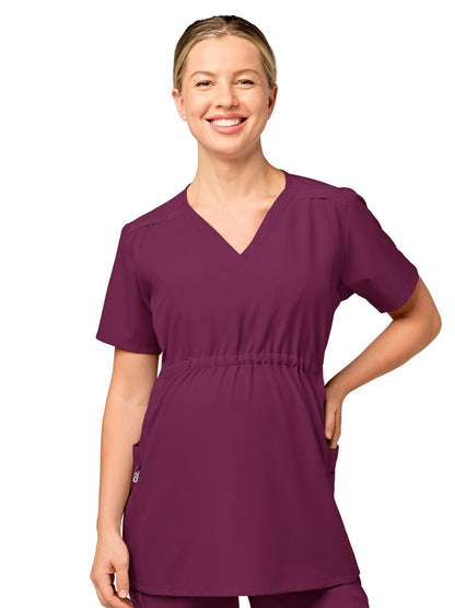 Women's Five-Pocket Maternity Top - 4555 - Wine