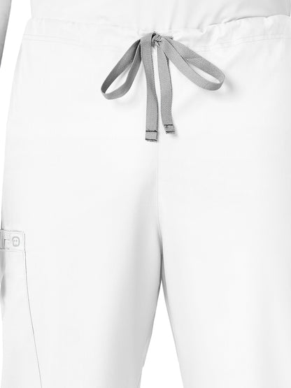 Unisex Four-Pocket Drawstring Cargo Pant - 500 - White