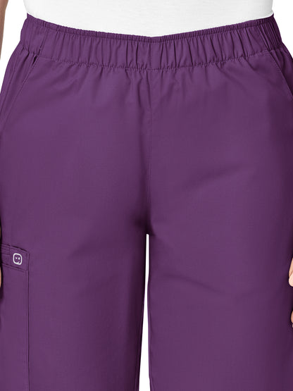 Women's Five-Pocket Pull-On Cargo Pant - 501 - Eggplant