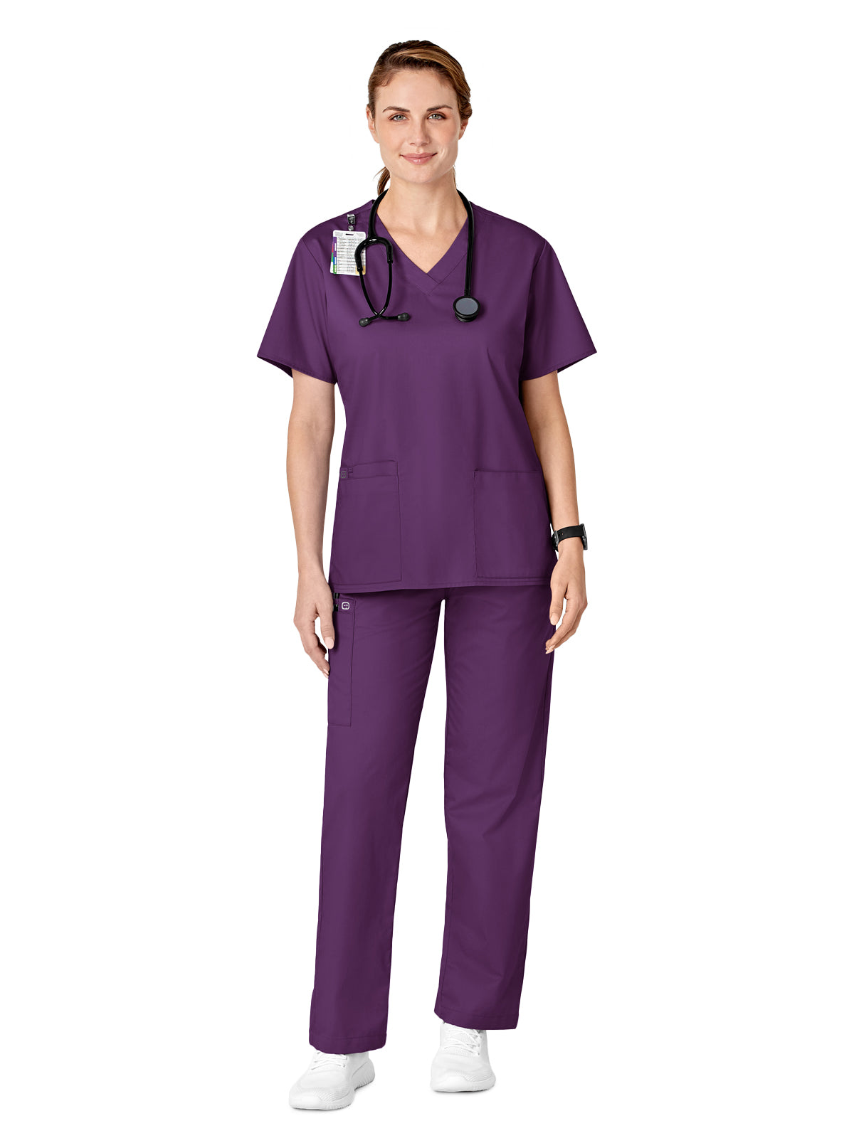 Women's Five-Pocket Pull-On Cargo Pant - 501 - Eggplant