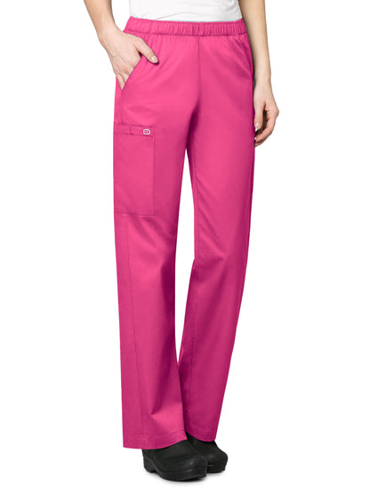 Women's Five-Pocket Pull-On Cargo Pant - 501 - Fuchsia