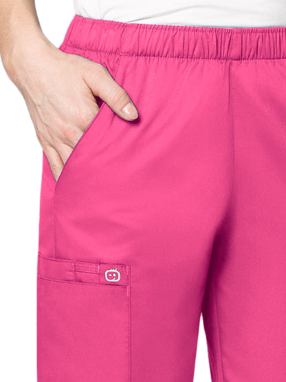 Women's Five-Pocket Pull-On Cargo Pant - 501 - Fuchsia