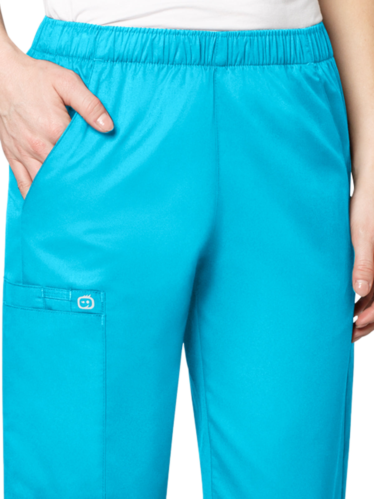 Women's Five-Pocket Pull-On Cargo Pant - 501 - Light Turquoise